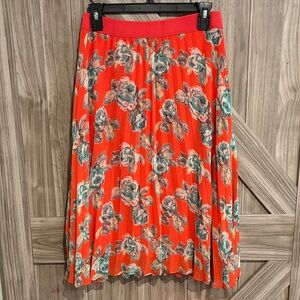 Soprano Red Floral A-Line Skirt